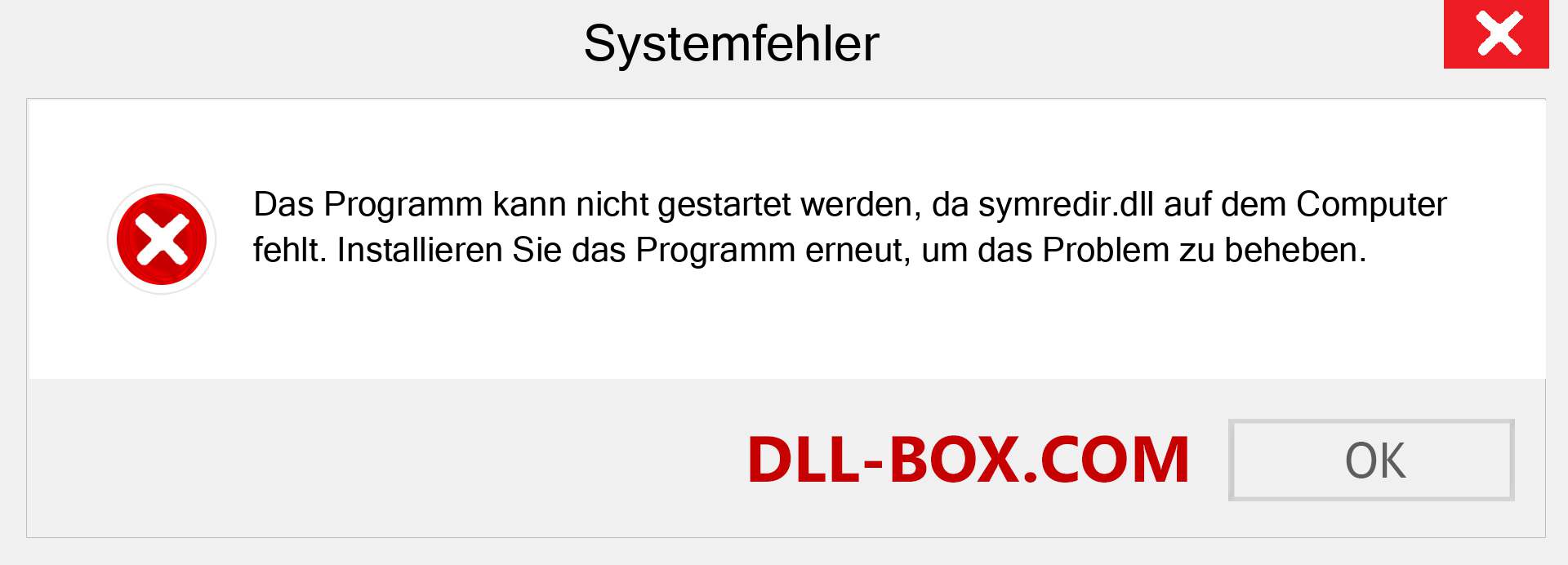 symredir.dll-Datei fehlt?. Download für Windows 7, 8, 10 - Fix symredir dll Missing Error unter Windows, Fotos, Bildern